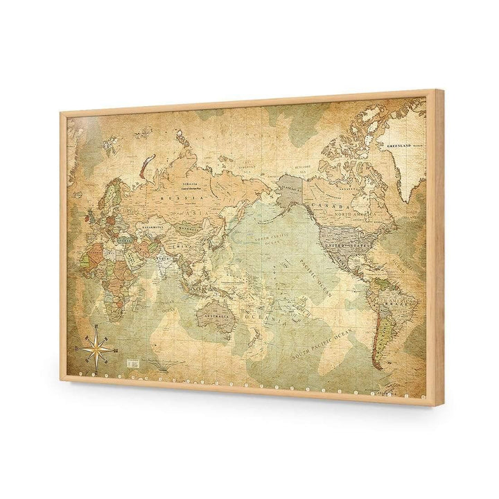 Antique Style World Map Wall Art