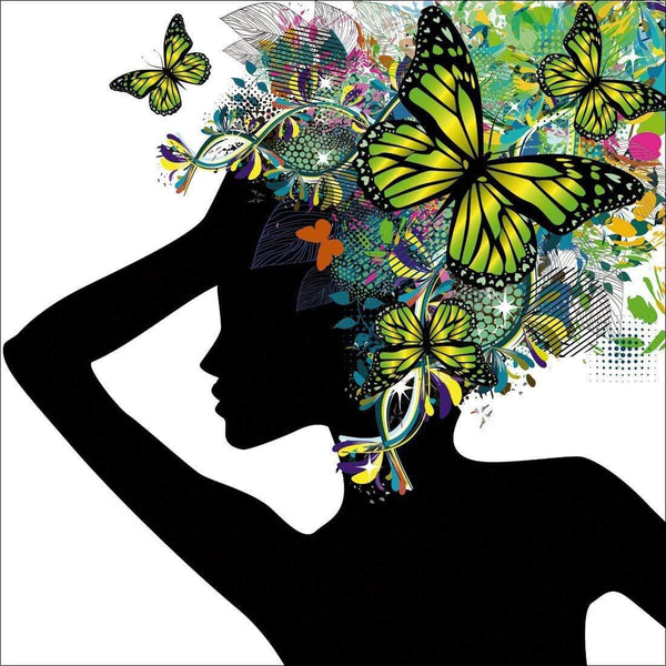 Silhouette of Butterflies (square) Wall Art