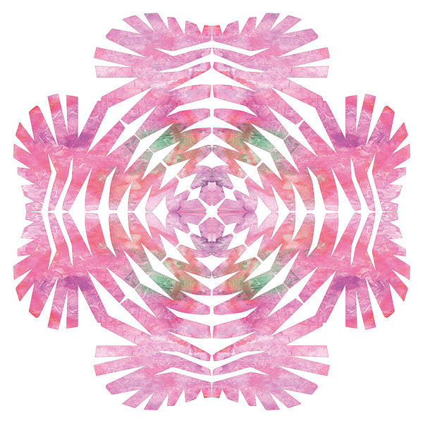 Watercolour Snowflake, Pink (square)