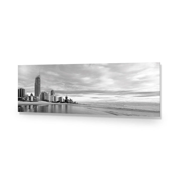 Gold Coast Panoramic, Black and White (long) Wall Art