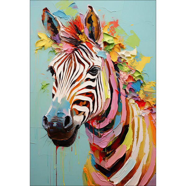 Pastel Painted Zebra
