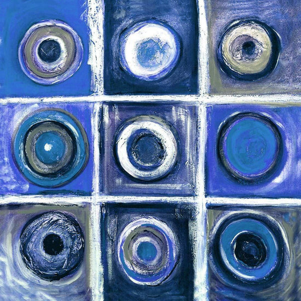 Target Round, Blue Wall Art
