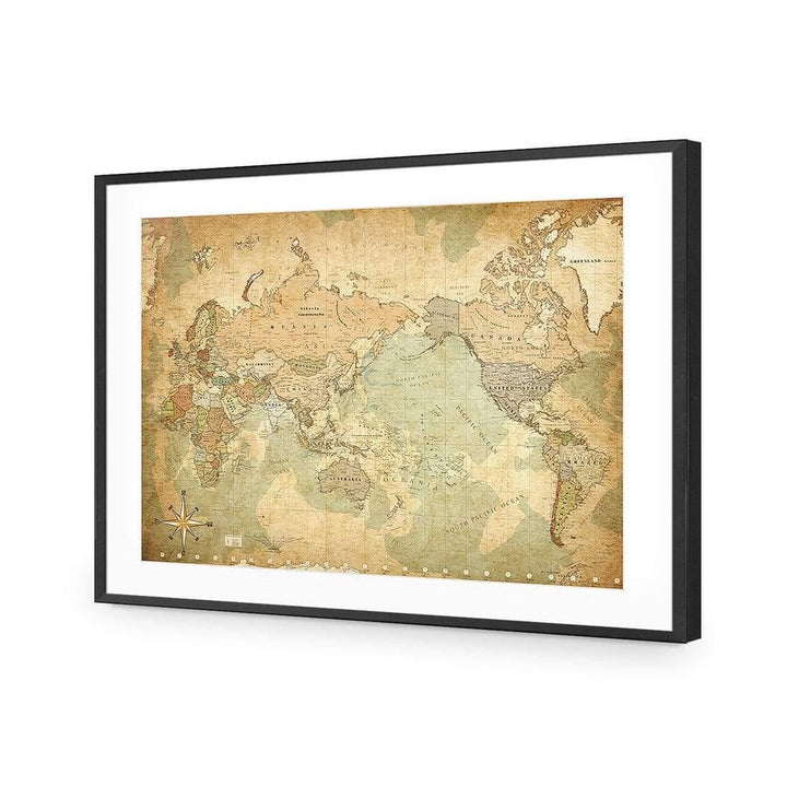 Antique Style World Map Wall Art