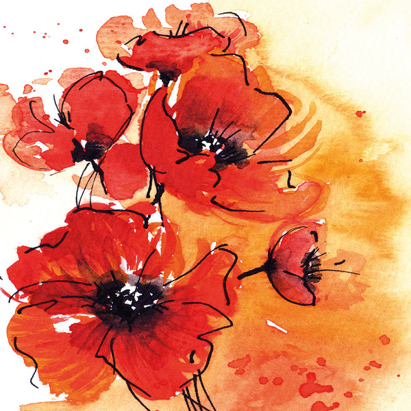 Abstract Poppies (Square)