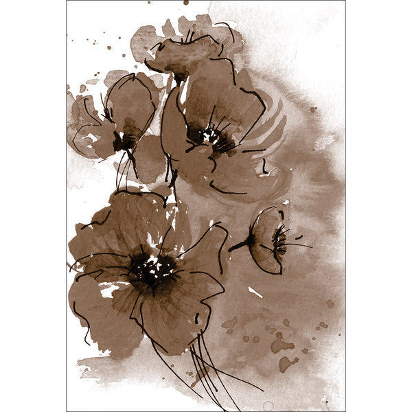 Abstract Poppies, Sepia