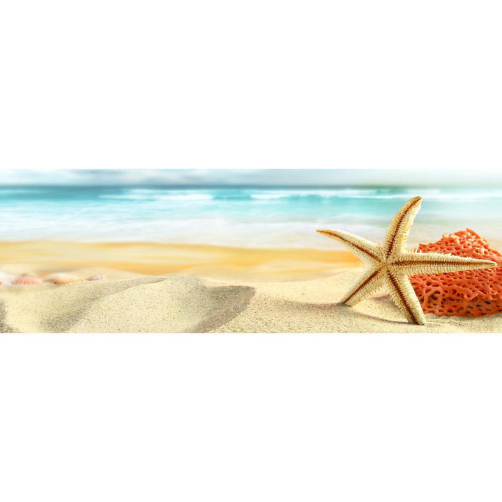 Starfish and Coral on Beach (Long) Wall Art