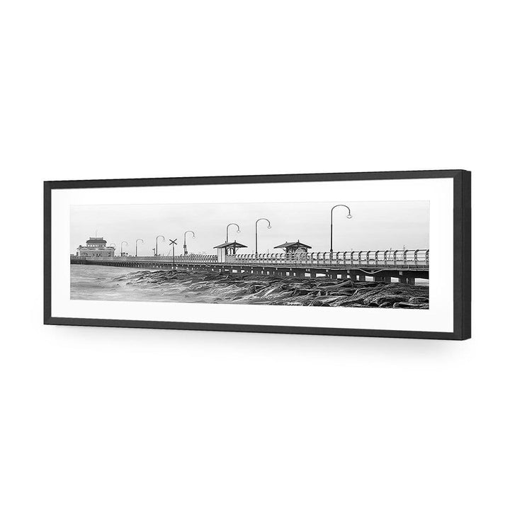 St Kilda Pier Sunset, Black and White (Long) Wall Art