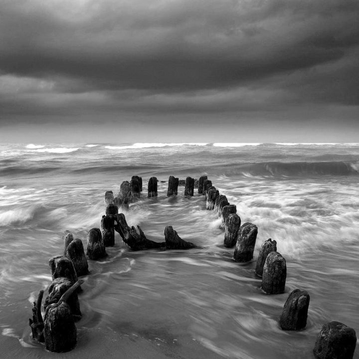 Stormy Mouth, Black and White (Square) Wall Art