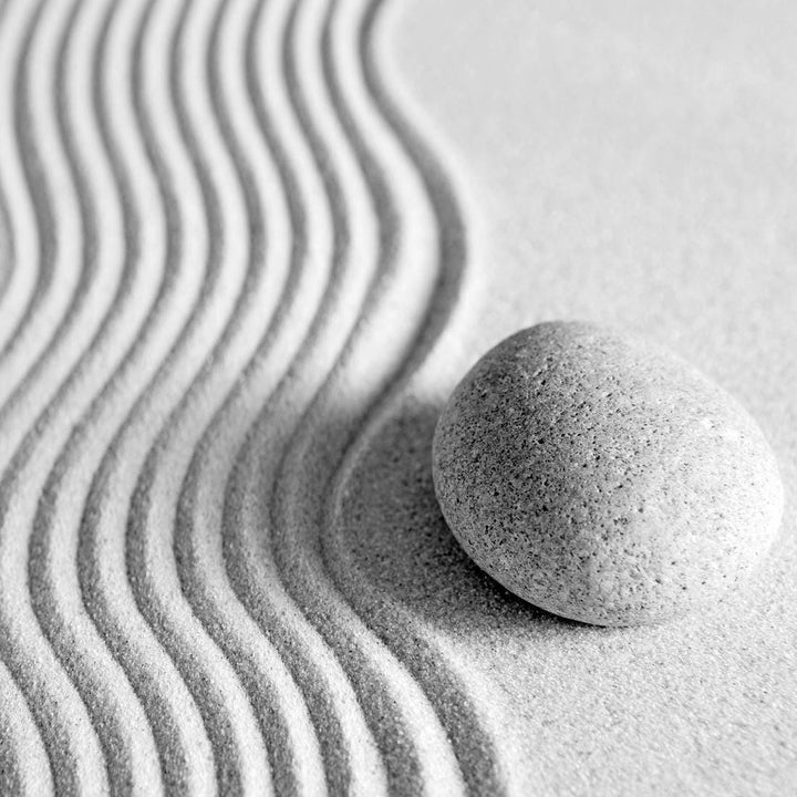 Sand Stone Swirl, Black and White (square) Wall Art
