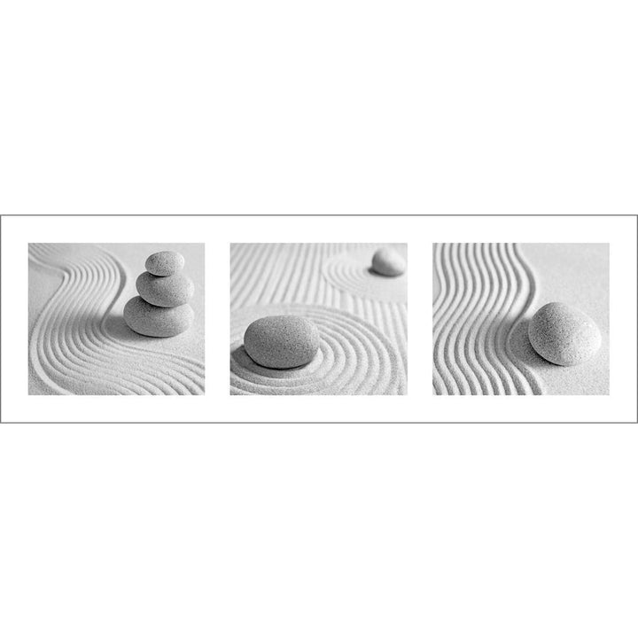 Sand Stone White Montage, Black and White (Long) Wall Art