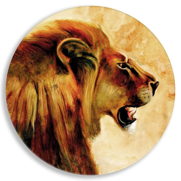 Lion Circle Acrylic Glass Wall Art