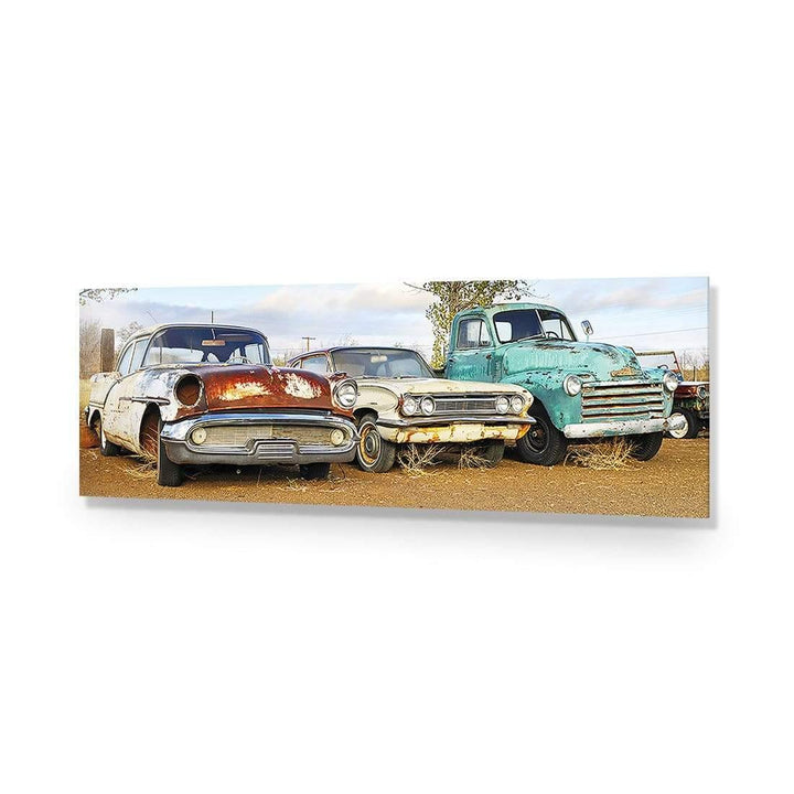 Row of Rusty Cars (long) Wall Art