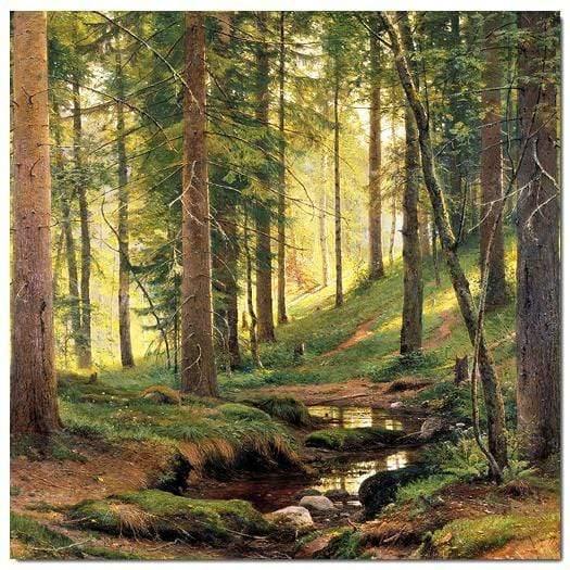 Forest Stream (Square) By Ivan Shishkin Wall Art