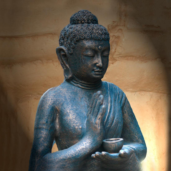 Buddha with Cup (square) Wall Art