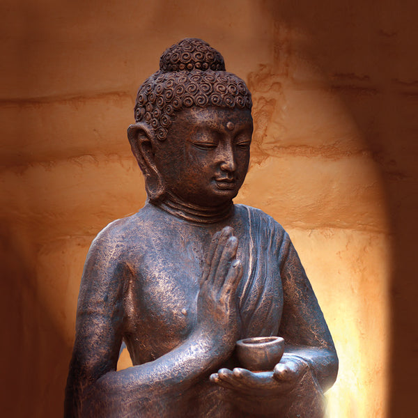 Buddha with Cup, Brown (square)
