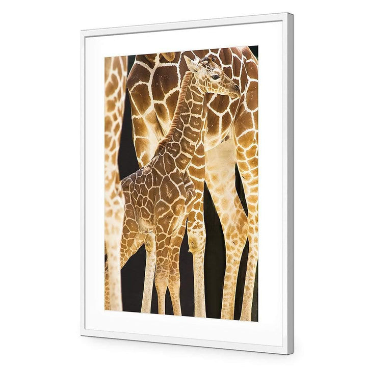 Giraffe Baby under Mum Wall Art