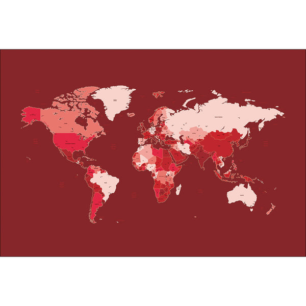World Map, Red