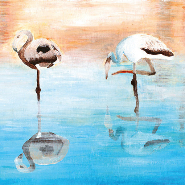 Painted Flamingoes (square)