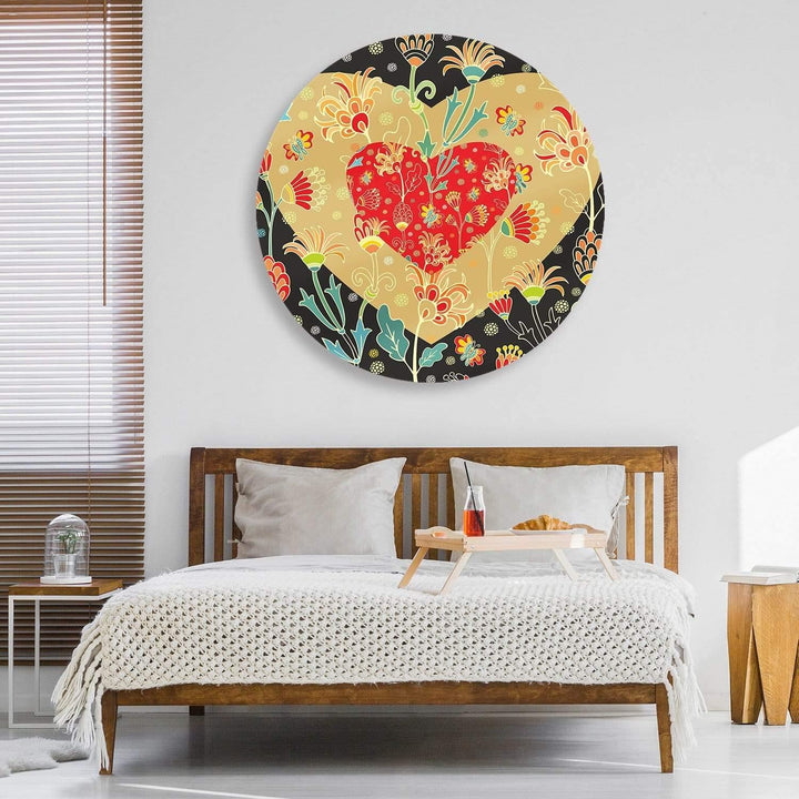 Love Heart 3 Circle Acrylic Glass Wall Art