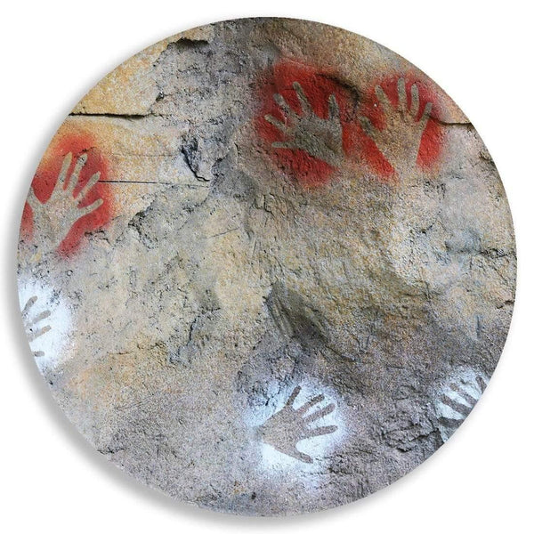 Aboriginal Hands Circle Acrylic Glass Wall Art