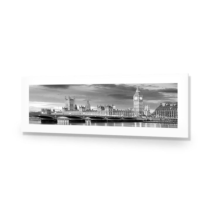 London River Reflections, Black and White (long) Wall Art