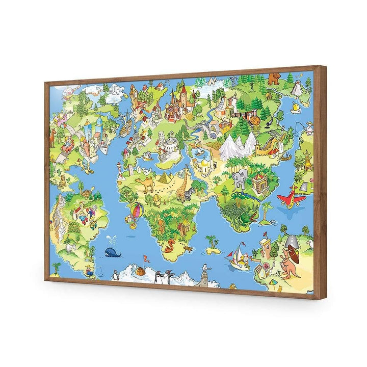 Children's World Map, Original Wall Art