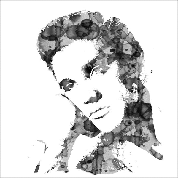Elvis Abstract Hair, Black and White (square) Wall Art