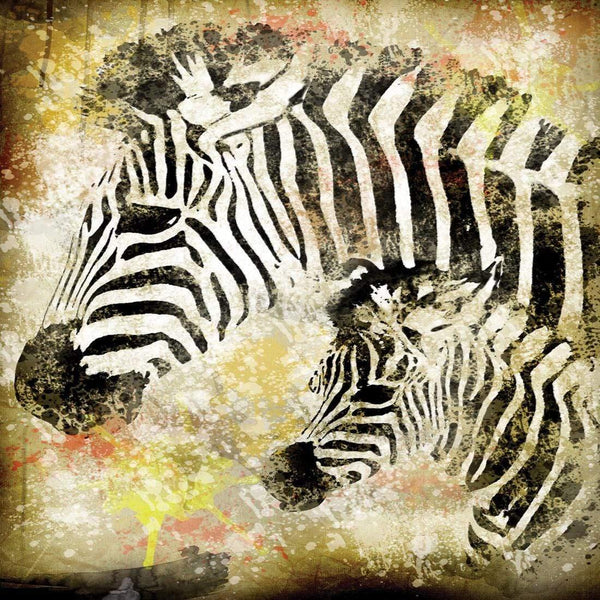 Grunge Zebras (square) Wall Art