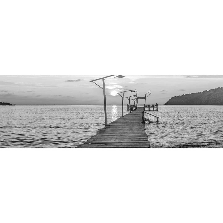 Old Wooden Jetty, Black and White (long) Wall Art