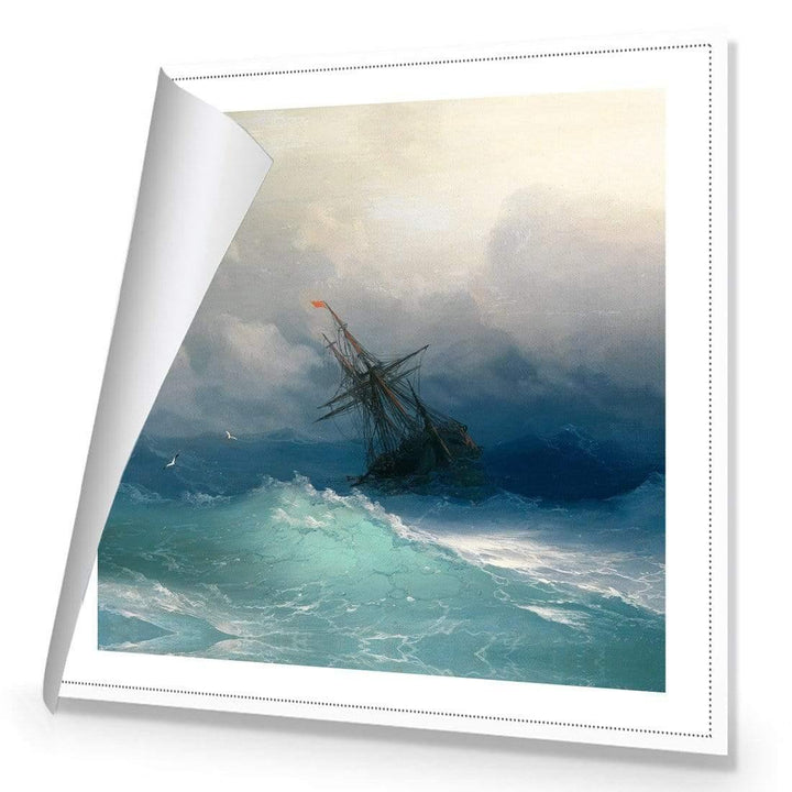 Caught in a Storm (square) By Ivan Aivazovsky Wall Art