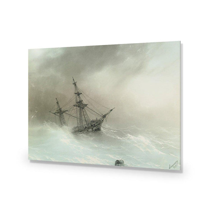 Ship in Stormy Sea By Ivan Aivazovsky Wall Art