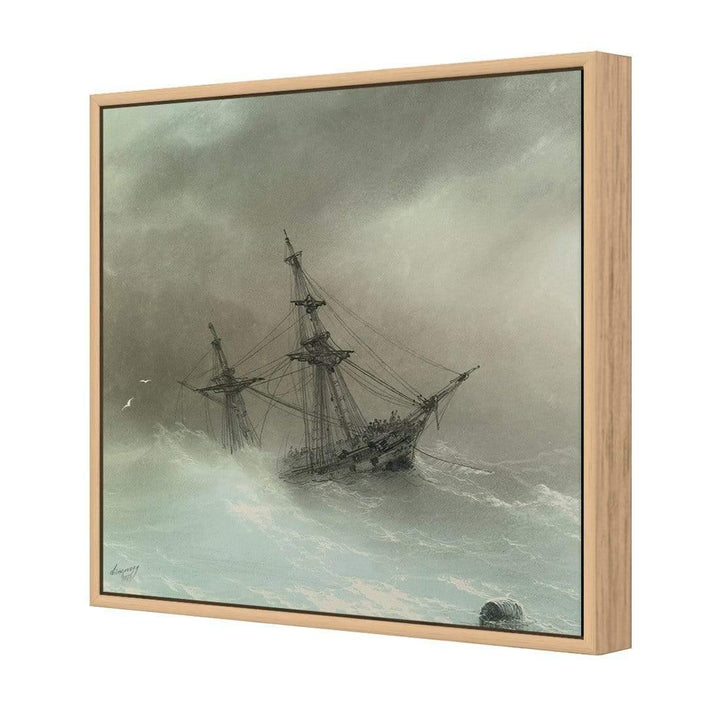 Ship in Stormy Sea (square) By Ivan Aivazovsky Wall Art