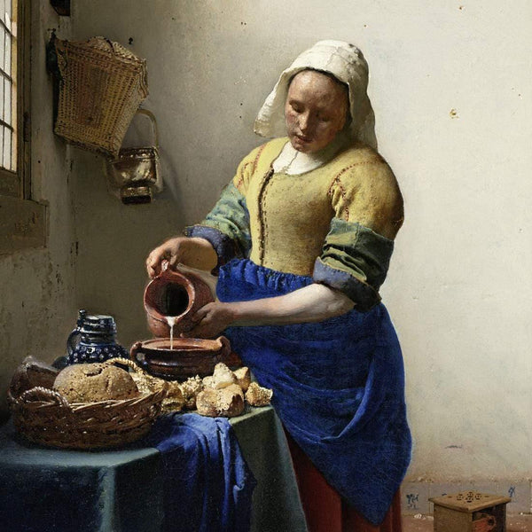 The Milkmaid (square) By Vermeer Wall Art