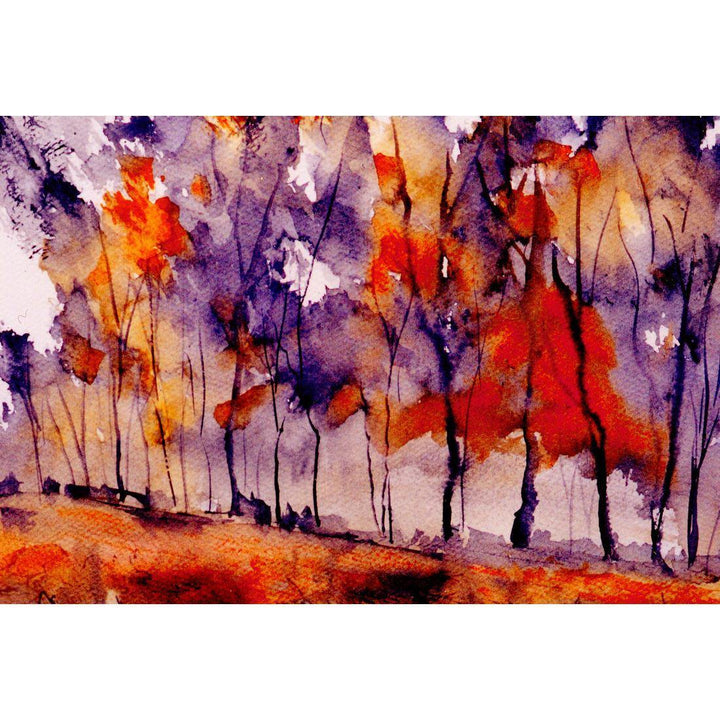 Watercolour Forest, Red Wall Art