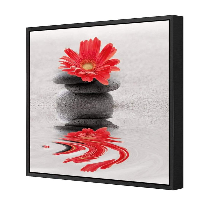 Red Flower Reflection (square) Wall Art
