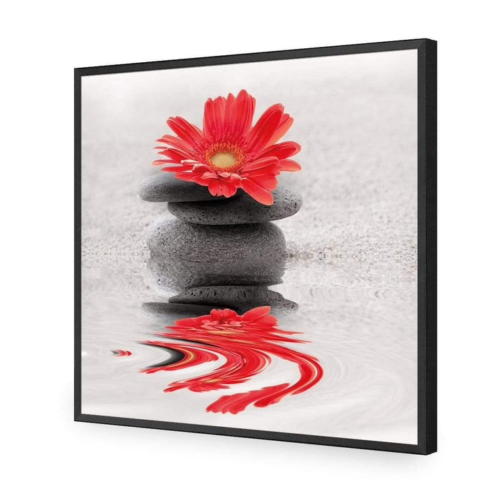 Red Flower Reflection (square) Wall Art