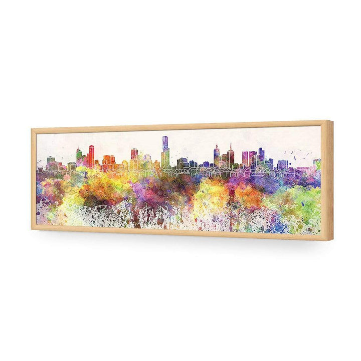 Melbourne Skyline Watercolour (Long) Wall Art