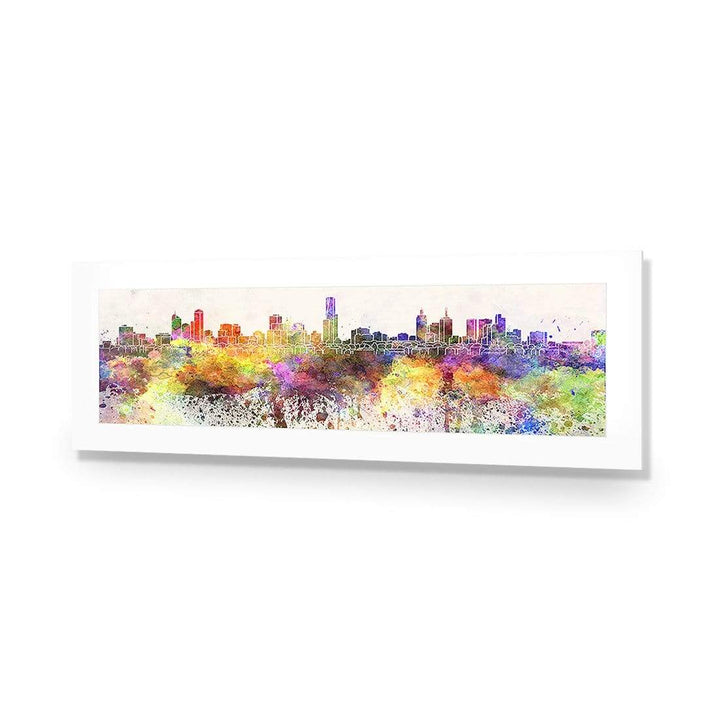 Melbourne Skyline Watercolour (Long) Wall Art | The Canvas Art Factory