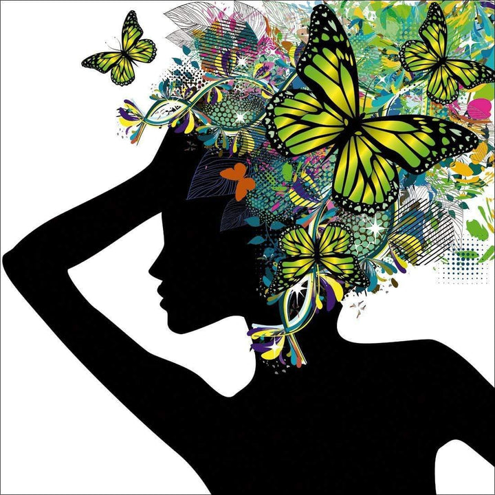 Silhouette of Butterflies (square) Wall Art