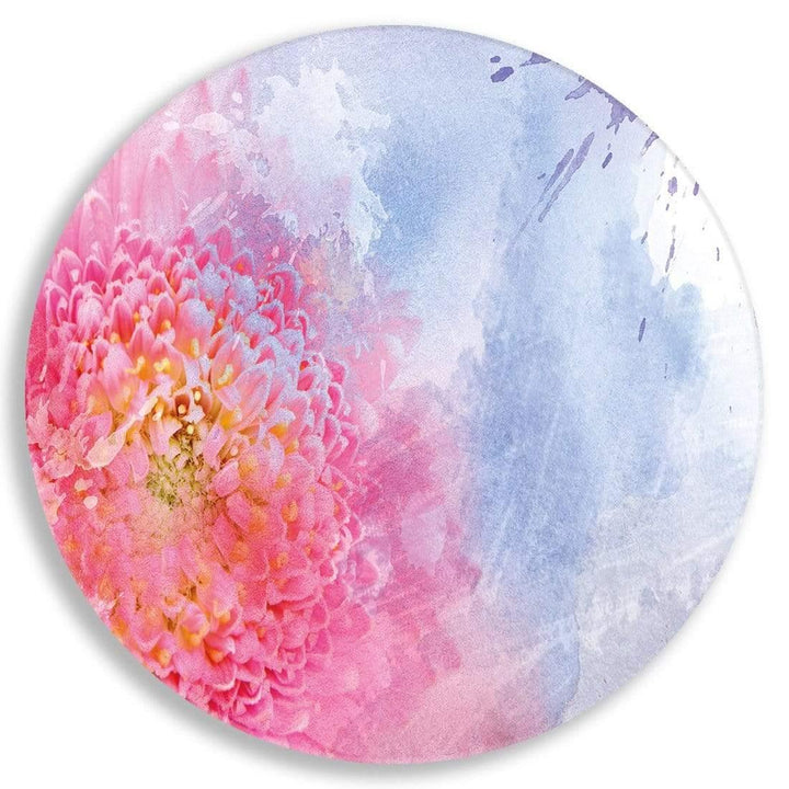 Abloom in Water Circle Acrylic Glass Wall Art