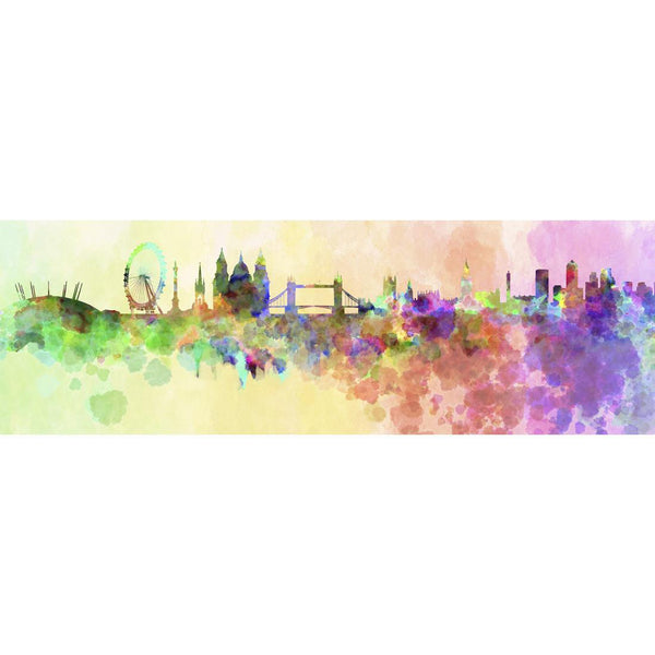 London Skyline, Watercolour (long) Wall Art