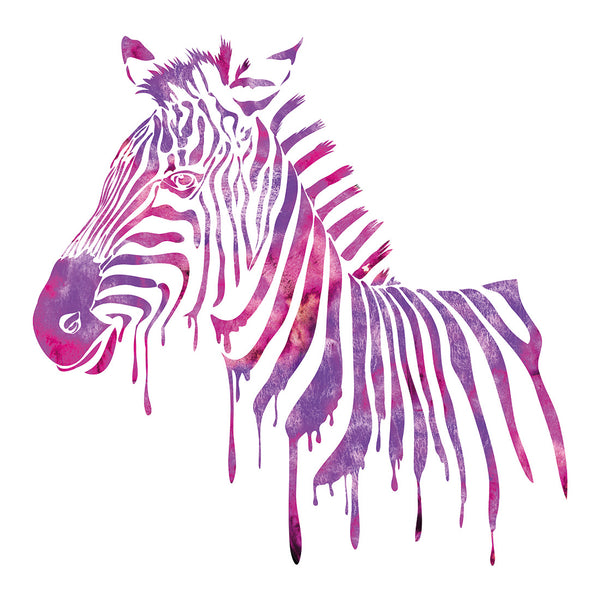 Zebra Drips, Pink (square)