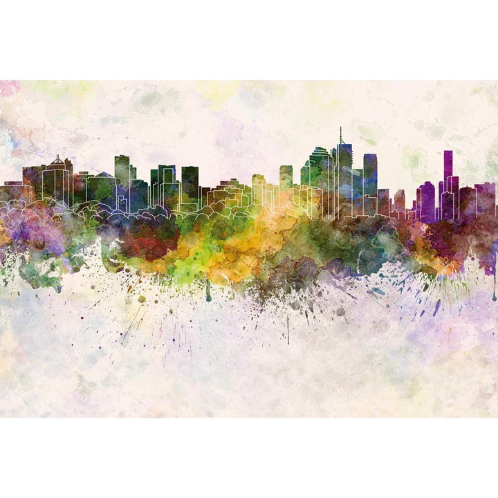 Brisbane Skyline Watercolour Wall Art
