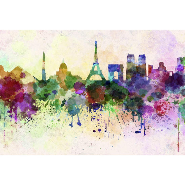 Paris Skyline, Watercolour Wall Art