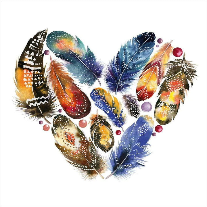 Heart Feathers (square) Wall Art
