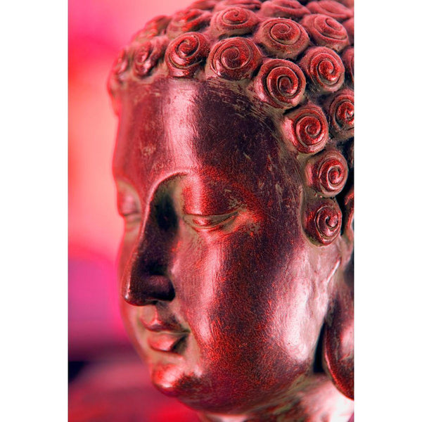 Buddha Full Face, Red Wall Art