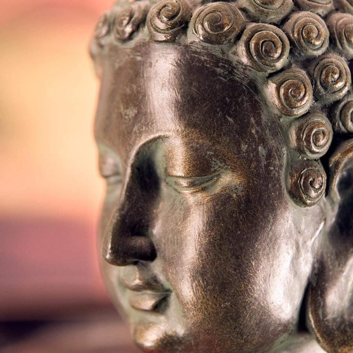 Buddha Close Up, Gold (square) Wall Art