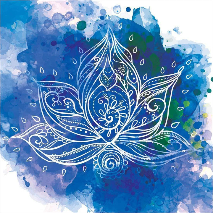 Watercolour Lotus, Blue (square) Wall Art