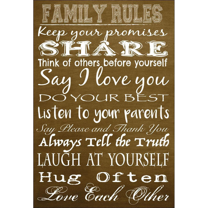 Family Rules, Caramel Wall Art