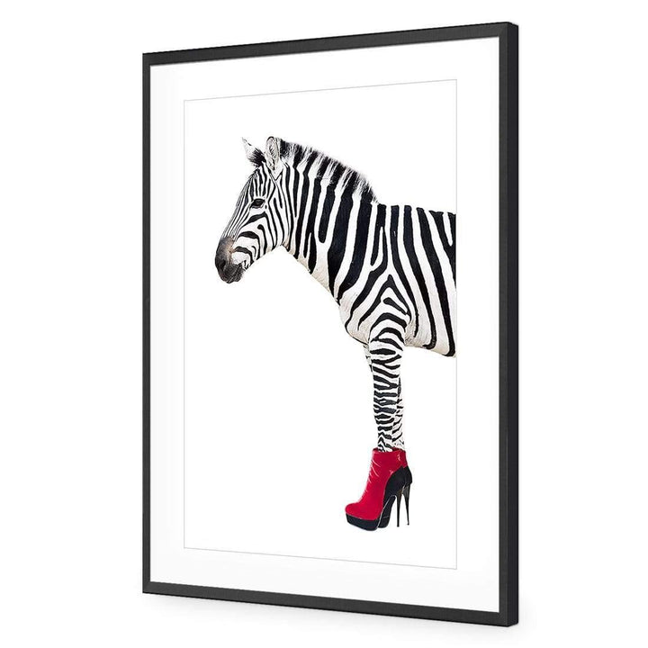 Zebra In Boots Red Wall Art